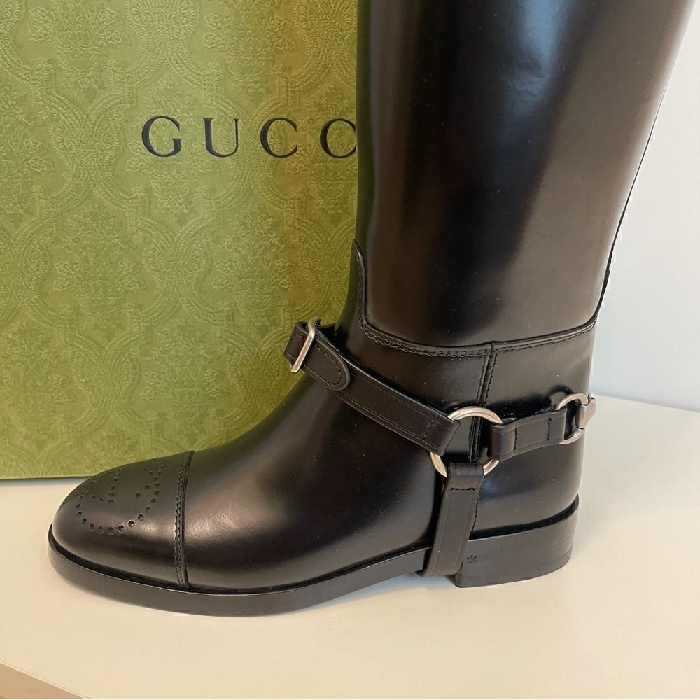 GUCCI
Harness Knee Boot Black/Amber Honey - Picture 7 of 15